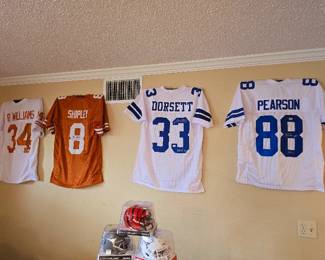 Signed Jerseys with Certification!  Texas Longhorns Ricky Williams, Jordan Shipley and Dallas Cowboys Tony Dorsett and Drew Pearson and more!