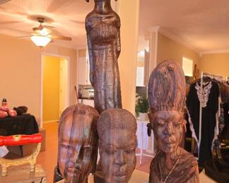 Awesome ebony carved African statues!