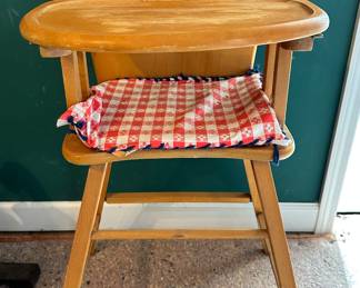 wood high chair
