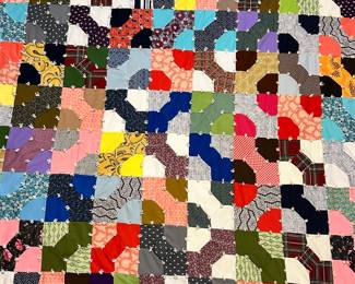 70's patchwork bow tie quilt