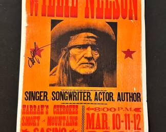 Willie Nelson Cherokee North Carolina, signed