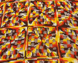 60's Granny square throw blanket