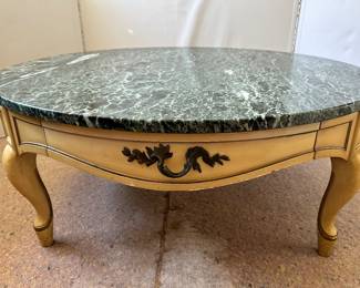Provincial style marble top coffee table
