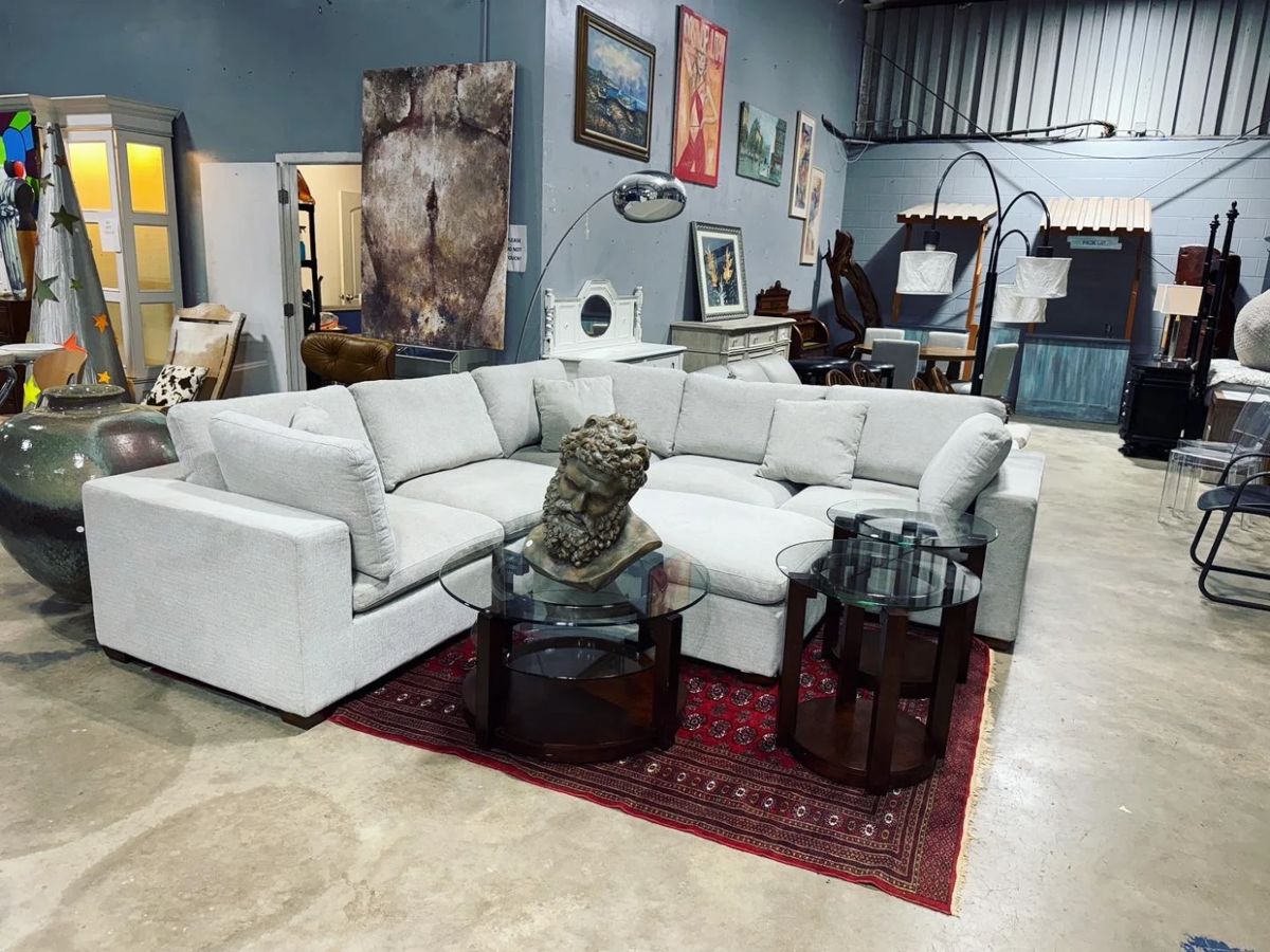 Plush Sectional, Coffee Tables and Sculpture Orlando Estate Auction