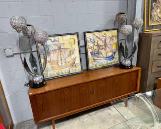 Danish Console, Artwork and Lamps Orlando Estate Auction