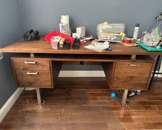 Crate Barrel Clybourn Walnut Executive Desk