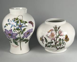 Two Portmeirion Botanic Garden Floral Vases