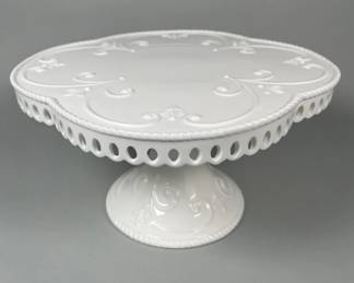 Lenox Swedish Lodge Footed Pierced Cake Plate, In Box