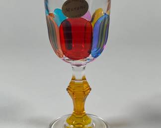 Hand Painted Murano Venezia Cordial Glass