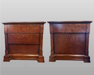 Pair Of Ethan Allen Louis Philippe Bedside Chests/Nightstands With 3 Drawers (2)
