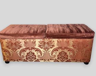 Two Seated Upholstered Storage Bench