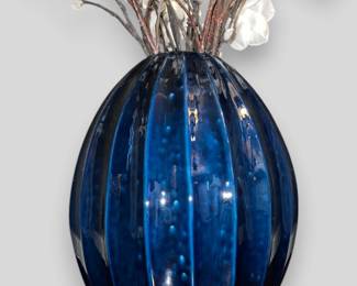 Large Blue Ceramic Vase