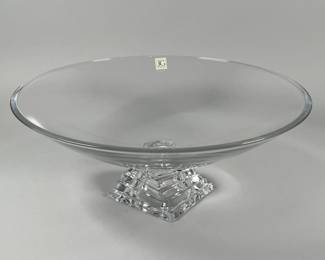 JG Durand Crystal Stacked Pedestal Centerpiece Bowl In Box