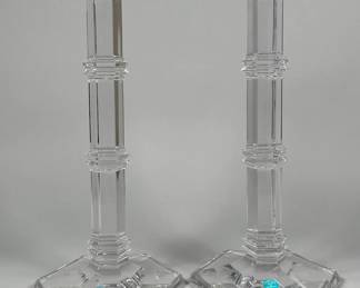 Pair Of Tiffany & Co. Windham Crystal Candlesticks In Box
