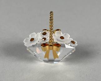 Swarovski Crystal Miniature Basket Of Flowers