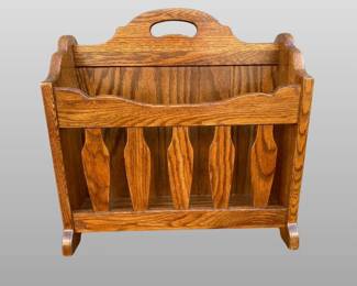 Ethan Allen Oak Magazine Rack
