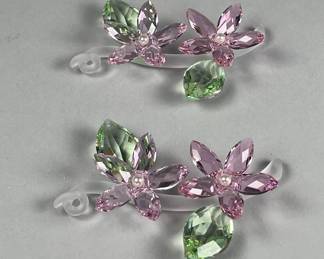 Two Swarovski Crystal Spring Flowers