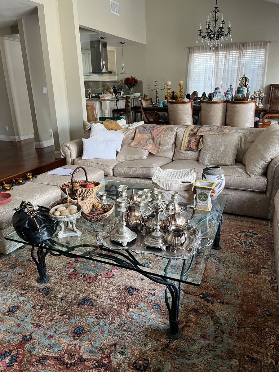 Set 2 Sofas, & 2 ottomans $1000    Coffee Table $