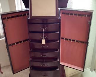 Large standing jewelry armoire