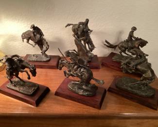 Frederick Remington bronze Western statues