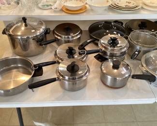 Variety sizes of pots and pans
