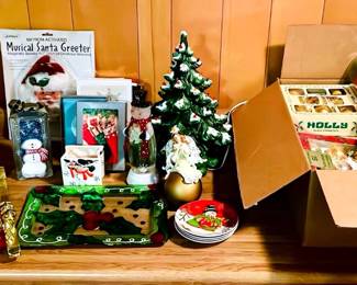Christmas Ceramics, Ornaments, Plates, Musical Santa, Greeting Cards, Serving Platter More