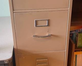 Two Vintage Metal Filing Cabinets