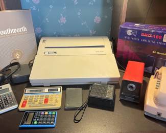 Vintage Electronics Smith Corona Typewriter, Sony Mini Radio, Panasonic Pencil Sharpener, More