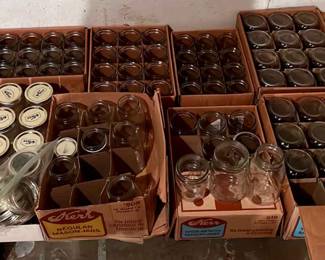 Lot Of Kerr Mason Jars Wide Mouth Regular  Variety Of Sizes, Canner Pot, Bag Of Lids