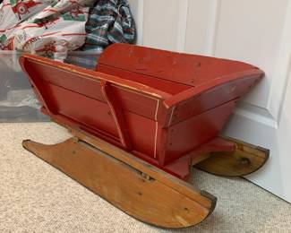 Christmas wood sled vintage