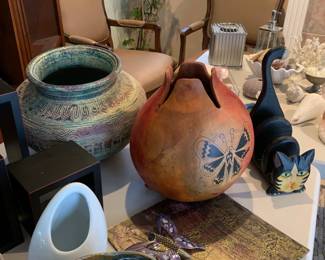 Indian gourd with butterfly design