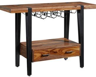 39 - Jadu Brownstone 1 Drawer Wine Console 32 x 47 x 17