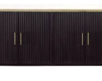 18 - Coast to Coast Katie Davina Marble Top Credenza Transitional Black & Gold Four Door Credenza with Marble Top Retail $1091 31.5 x 63 x 16