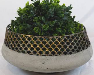 942 - Bowl w/ Faux Boxwood Ball 12x12
