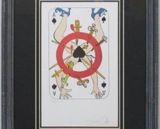 9016 - ACE OF SPADES LTD ED GICLEE BY SALVADOR DALI 20.5 X 16