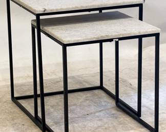1257 - Marble Top Nesting Tables 20x19x19