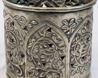 713 - Small Metal Vase - 5.5" Tall