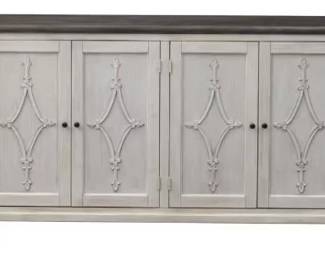 114 - Coast to Coast St Clair Cream 4 Door Credenza 38 x 66 x 18