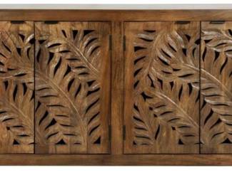 73 - Coast to Coast Fern Ajara Brown Credenza 4 Door 36 x 70 x 18