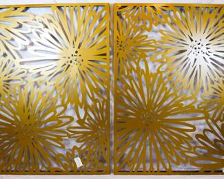 504 - Pair of Metal Wall Art - 36" x 25"