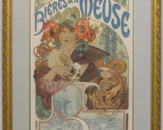 9001 - BIERES DE LA MEUSE GICLEE BY ALPHONSE MUCHA 21.25 X 28.5