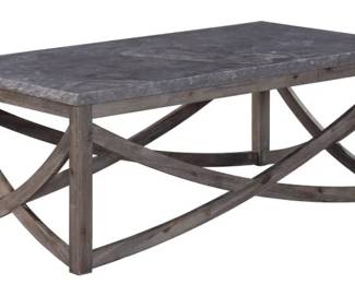77 - Coast to Coast Marlboro Cocktail Table Weathered Brown 19 x 48 x 28