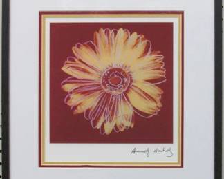 9045 - DAISY PRINT PLATE SIGN BY ANDY WARHOL 17.25 X 18.25