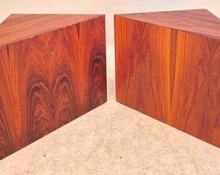 130 - Pair Alden Parkes Triangle Side Tables 18 X 24 X 12
