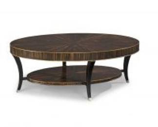 135 - Alden Parkes oval cocktail table 19 1/2 x 51 1/2 x 31 3/4