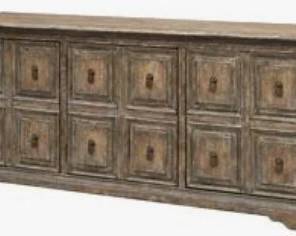 71 - Coast to Coast Antique Inspired 3 Door Credenza 34.5 x 83 x 20