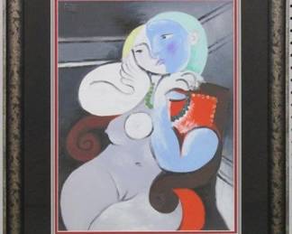 9006 - NUDE WOMAN IN RED ARMCHAIR GICLEE BY PABLO PICASSO 23 X 28