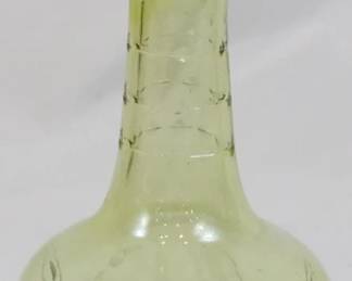 969 - Green Glass Decanter 9"