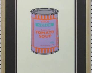 9058 - SOUP CAN GICLEE BY GRAFFITI ARTIST BANKSY 20.5 X 26