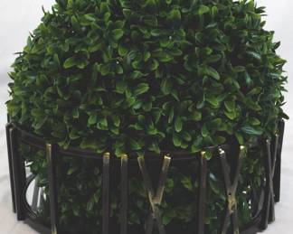 850 - Bowl w/ Faux Boxwood Ball 10x12"